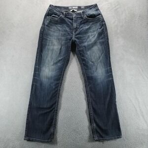 BKE Jeans Mens 34x30 Blue Tyler Straight Leg Dark Wash Faded Stretch Denim